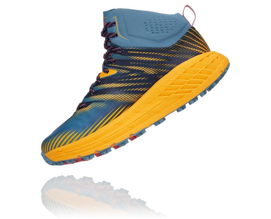 Tenis Trail Hoka One One Feminino Azuis - Speedgoat Mid Gore-Tex 2 - 854-HKUBFM